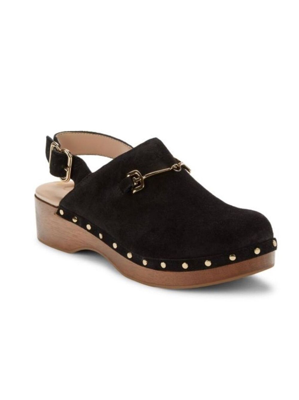 Sam Edelman Hilda Suede Studded Bit Buckle Platform Clogs - NWT